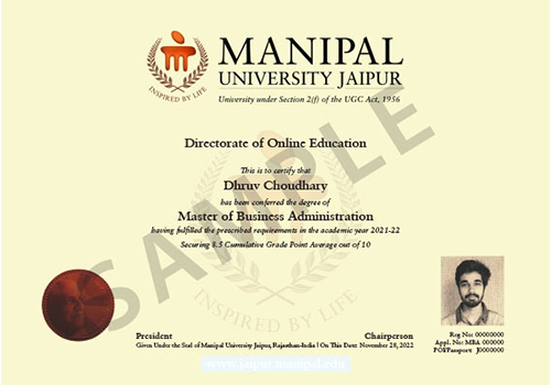 Manipal University Certificate